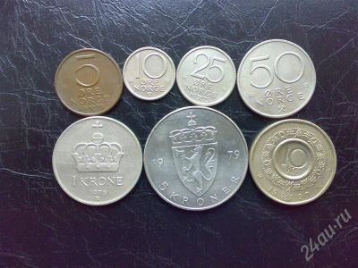 Лот: 627945. Фото: 1. Норвегия лот из 7 монет 1973-90... Европа