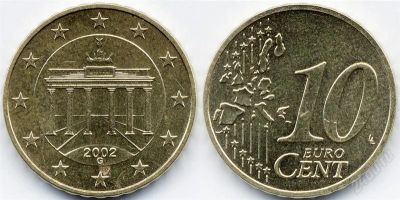 Лот: 1995970. Фото: 1. Германия 10 евроцентов. Европа