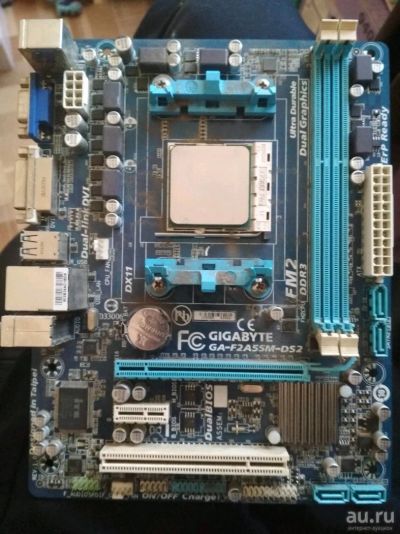 Лот: 13437210. Фото: 1. Материнская плата Gigabyte GA-F2A55M-DS2... Материнские платы