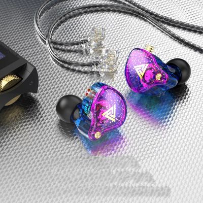 Лот: 19198869. Фото: 1. IEM наушники QKZ AK6 PRO / синий-пурпурный. Наушники, гарнитуры