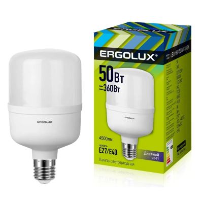 Лот: 16730091. Фото: 1. Лампа ERGOLUX LED-HW-50W-E27-6K... Лампочки