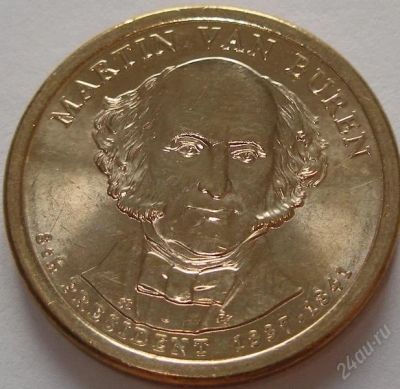 Лот: 158332. Фото: 1. 1 "золотой" доллар с 8ым президентом... Америка