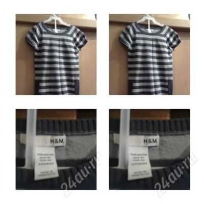 Лот: 1817092. Фото: 1. платье полосатое H&M (Швеция)122-128рост. Рубашки, блузки, водолазки