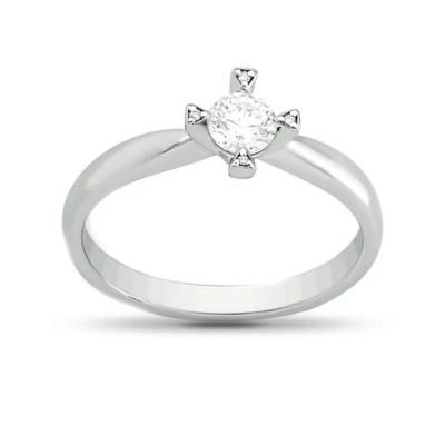 Лот: 23783665. Фото: 1. Кольцо из серебра с фианитом SWAROVSKI. Кольца, перстни