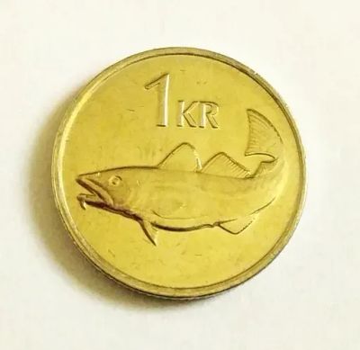 Лот: 25605729. Фото: 1. Исландия 1 крона 2011 последний... Европа