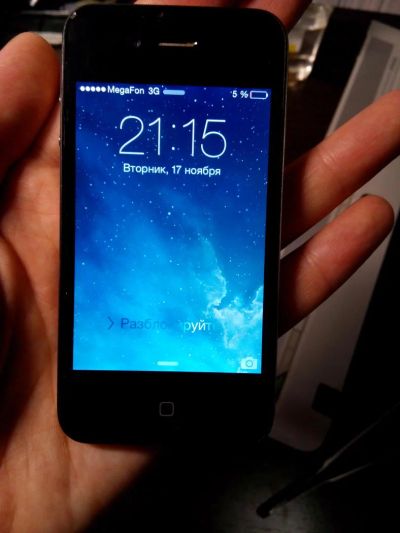 Лот: 6447429. Фото: 1. IPhone 4 16gb Black с рубля. Смартфоны