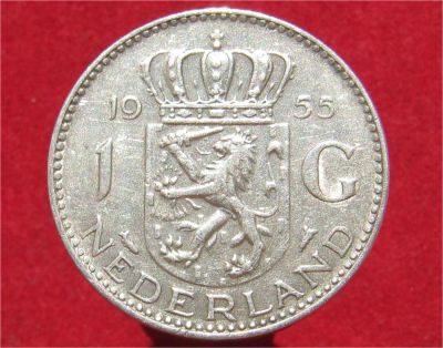 Лот: 11744539. Фото: 1. Нидерланды 1 гульден 1955 год... Остальные страны