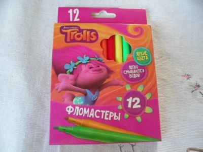 Лот: 18837464. Фото: 1. Фломастеры 12 цв. Trolls. Для рисования