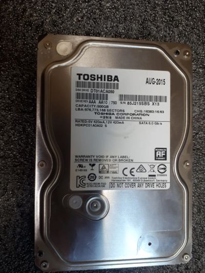 Лот: 19941416. Фото: 1. Жесткий диск 3.5 Toshiba DT 500... Жёсткие диски (HDD)