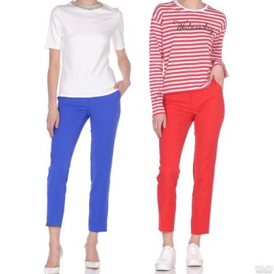Лот: 15877209. Фото: 1. Новые женские брюки красные, синие... Брюки, шорты