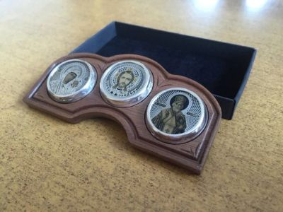 Лот: 5856583. Фото: 1. Автомобильная икона триптих (круглые... Другое (ювелирные изделия, бижутерия, часы)