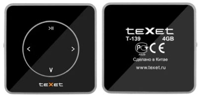 Лот: 6394610. Фото: 1. MP3-плеер Texet T-139 4Gb. Плееры
