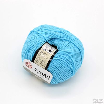 Лот: 15149022. Фото: 1. Пряжа Jeans Цвет 33 (Есть вся... Ткани, нитки, пряжа