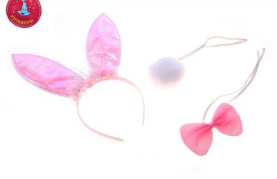 Лот: 3531450. Фото: 1. Костюм "Зайка - розовые ушки". Карнавальные маски, шляпы, аксессуары