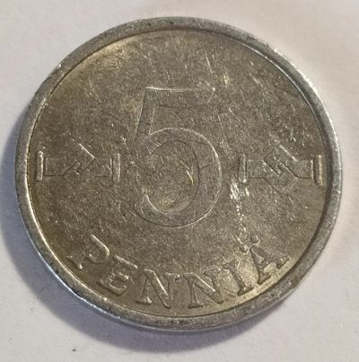 Лот: 15894578. Фото: 1. Финляндия 5 пенни. 1985г. Европа