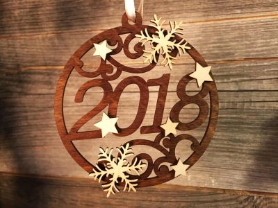 Лот: 10587817. Фото: 1. Елочное Украшение Деревянное 2018. Гирлянды, шарики, новогодние аксессуары