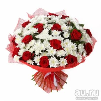Лот: 13628688. Фото: 1. Лот № 335 Букет с красными розами... Свежие цветы