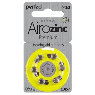 Лот: 20861660. Фото: 1. Perfeo ZA10/6BL Airozinc Premium... Батарейки, аккумуляторы, элементы питания