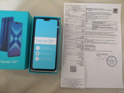 Лот: 13197551. Фото: 1. НОВЫЙ Honor 8x 4\64 Blue. Куплен... Смартфоны