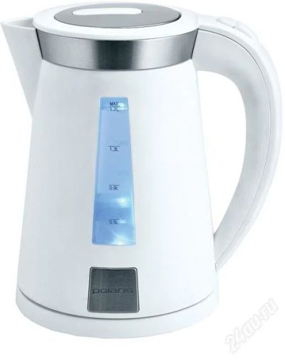 Лот: 2331440. Фото: 1. Чайник Polaris PWK1701CL белый... Чайники, кофемашины, кулеры