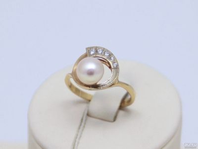Лот: 12745185. Фото: 1. ЗОЛОТОЕ КОЛЬЦО С ЖЕМЧУГОМ 2,85... Кольца, перстни