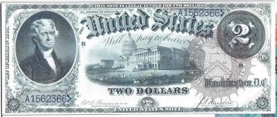 Лот: 2694603. Фото: 1. магнит " 2 USD". Магниты сувенирные