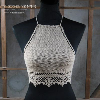Лот: 9436693. Фото: 1. Купальник топ вязаный с чашечками... Купальники
