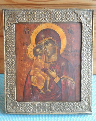Лот: 25508288. Фото: 1. старинная икона Федоровская Богоматерь... Иконы