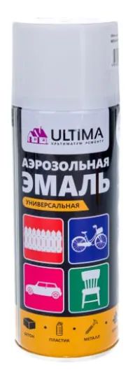 Лот: 12943325. Фото: 1. Краска-спрей Ultima, RAL 9003... Краски, лаки, растворитель