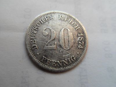 Лот: 10868531. Фото: 1. Германия 20 пфенниг 1874 D. Германия и Австрия