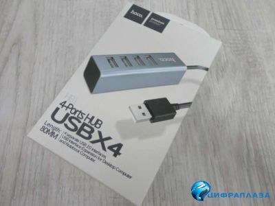 Лот: 13999329. Фото: 1. USB HUB 4 порта Hoco HB1 (серый... USB хабы