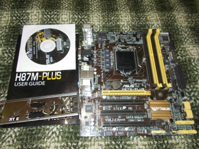 Лот: 8882680. Фото: 1. ASUS H87M-PLUS. Материнские платы