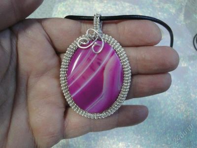 Лот: 1387696. Фото: 1. Изделия,подвеска"Розовый Агат... Кулоны, подвески