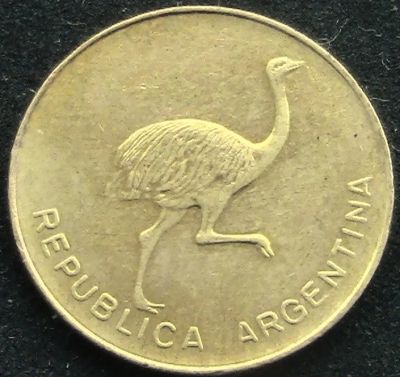 Лот: 6376833. Фото: 1. Аргентина 1 цент 1986-87гг = страус. Америка