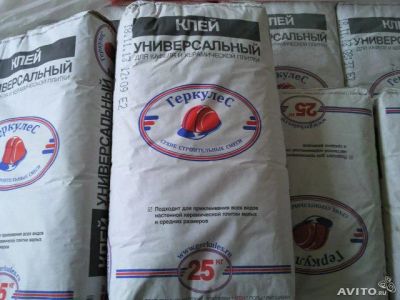 Лот: 7119030. Фото: 1. Клей "Геркулес" для кафеля универсальный... Клеи, герметики, пена монтажная, клейкие ленты