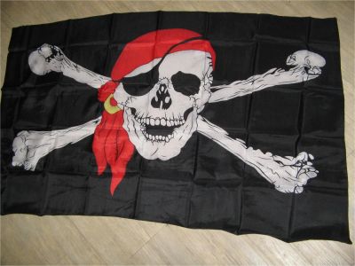Лот: 10769286. Фото: 1. флаг Пиратский, размер 90*135см... Флаги, гербы