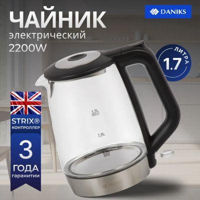 Лот: 25590238. Фото: 1. Чайник электрический Daniks, G918... Чайники, кофемашины, кулеры
