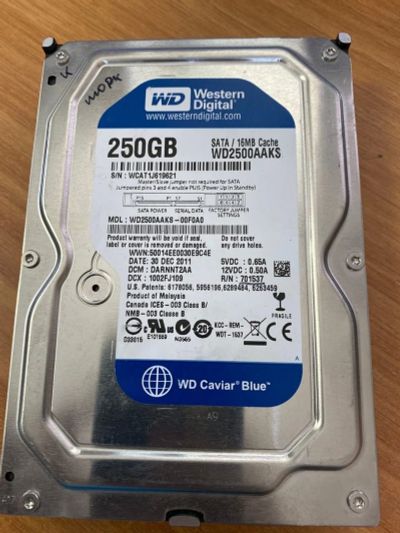 Лот: 15987578. Фото: 1. 250GB WD2500AAKS (247555). Жёсткие диски (HDD)