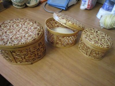 Лот: 16982274. Фото: 1. набор из соломки, 3 предм. Сувенирные наборы