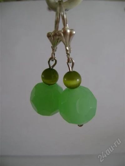 Лот: 2633544. Фото: 1. Сережки с поделочными камнями. Серьги, каффы