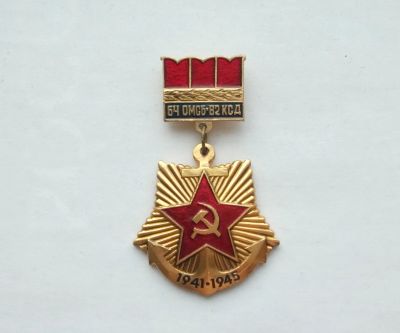 Лот: 19946230. Фото: 1. Значок Ветеран 64 ОМСБ 82 КСД. Памятные медали