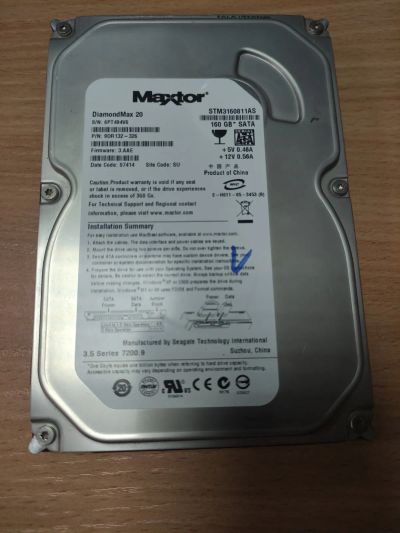 Лот: 19432428. Фото: 1. HDD жесткий диск 160gb sata Maxtor... Жёсткие диски (HDD)