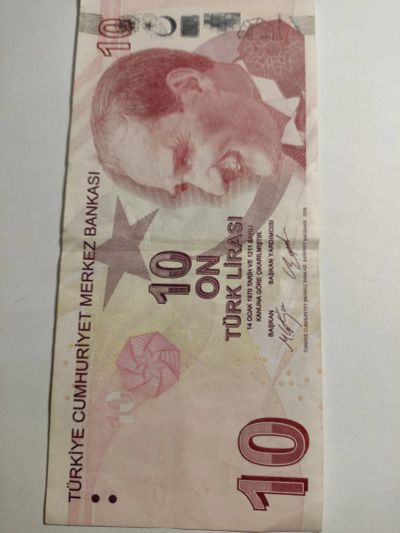 Лот: 25128711. Фото: 1. Банкнота 10 лир 2009 г. Турция. Европа