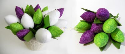 Лот: 5073926. Фото: 1. Тюльпаны-тильда букет №1. Цветы из ткани