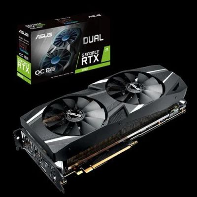 Лот: 12625690. Фото: 1. ASUS Dual GeForce RTX 2080 (DUAL-RTX2080-O8G... Видеокарты