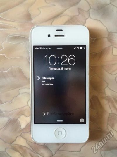Лот: 5645113. Фото: 1. iPhone 4 8GB White. Смартфоны