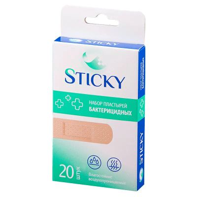 Лот: 23723832. Фото: 1. Sticky Пластырь бактерицидный... Лекарства
