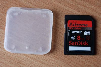 Лот: 6678322. Фото: 1. SD HC SanDisk Extreme 8GB 6 Class. Карты памяти