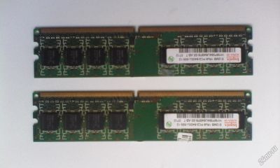 Лот: 5869722. Фото: 1. hynix DDR2, 2 планки по 512 мб... Оперативная память