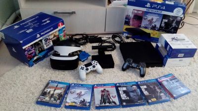 Лот: 17182709. Фото: 1. PlayStation 4 slim 1TB + PS VR... Игровые приставки, консоли